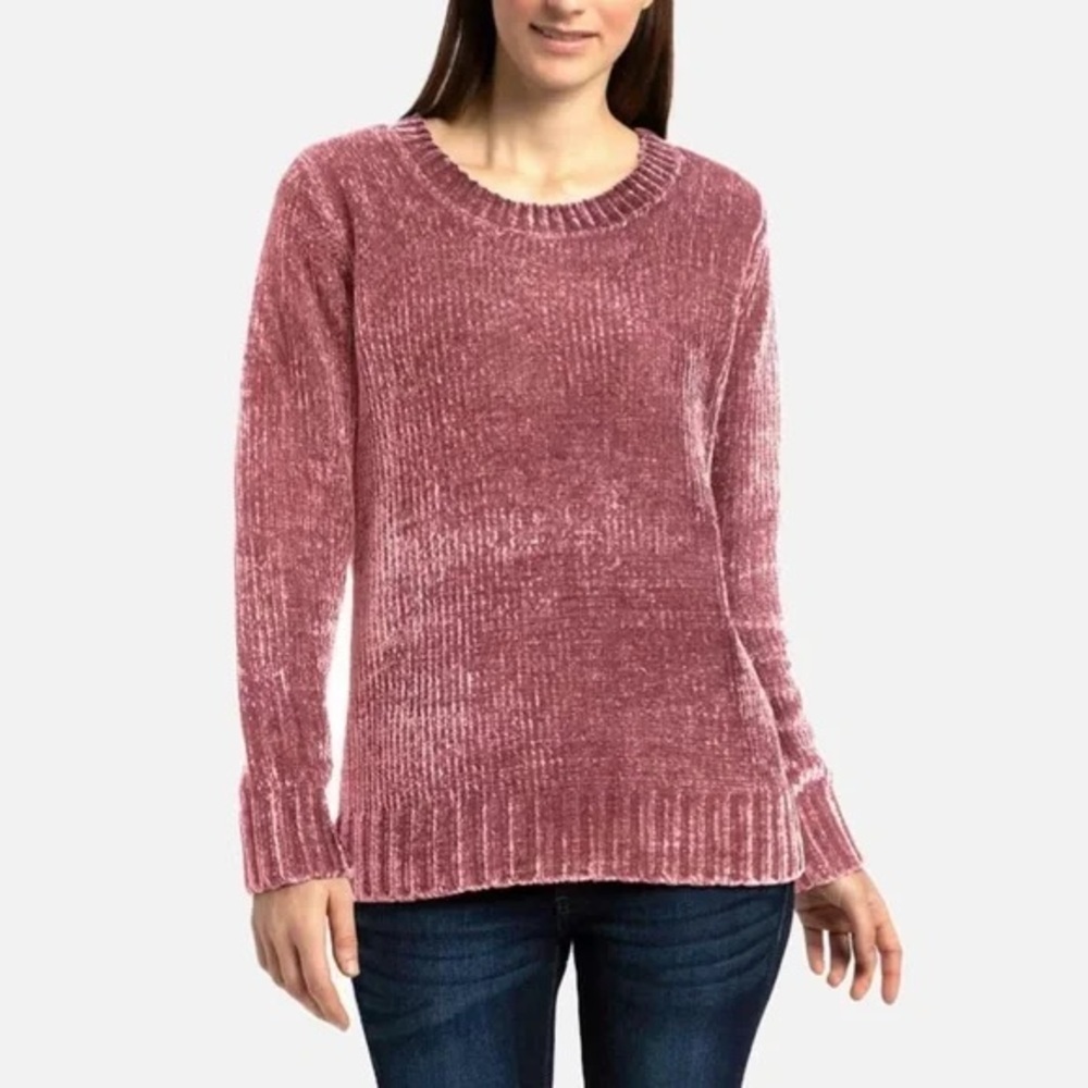 Orvis Women's Chenille Pullover Sweater Pink Misty Rose Size Medium